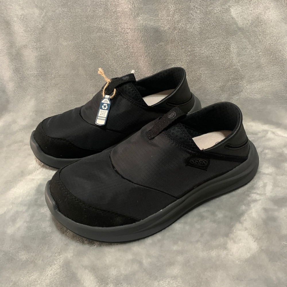 KEEN Mosey Derby Slip On Shoes Triple Black Recycled 1031156 Mens 7.5 Womens 9